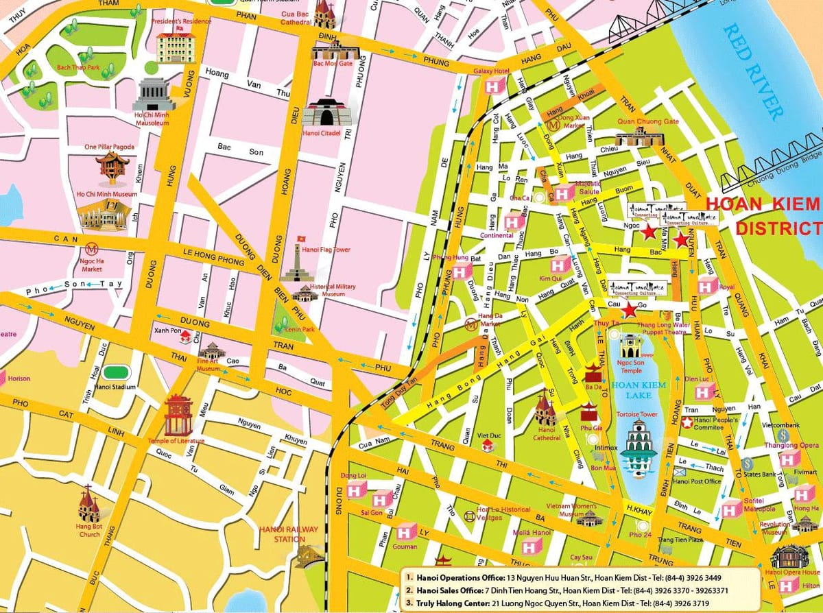 hanoi old quarter tourist map